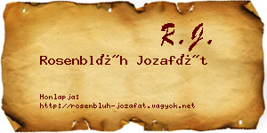 Rosenblüh Jozafát névjegykártya